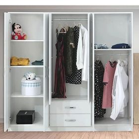 Tocco Mobilya Sezar 6 Kapaklı Aynalı Beyaz Gardırop