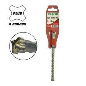 Todrill TD50651 12x600 mm SDS-Plus 4 Elmaslı Matkap Ucu