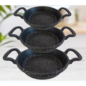 Togo Gri 16-18-20 cm 3'lü Döküm Sahan Set