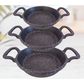 Togo Gri 16-18-20 cm 3'lü Döküm Sahan Set