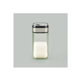 Tohana 100 ml Şeffaf Siyah Döner Kapaklı Kare Cam Tuzluk