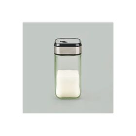 Tohana 100 ml Şeffaf Siyah Döner Kapaklı Kare Cam Tuzluk