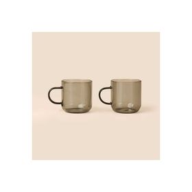 Tohana 2'li Füme - 380 ml Cam Kupa -