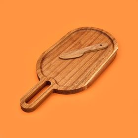 Tohana 30x14 cm Kahverengi Akasya Oval Sunumluk