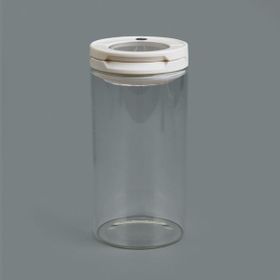 Tohana 600 ml Şeffaf Beyaz Vakumlu Cam Kavanoz