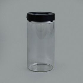 Tohana 600 ml Şeffaf Siyah Vakumlu Cam Kavanoz