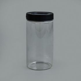 Tohana 600 ml Şeffaf Siyah Vakumlu Cam Kavanoz