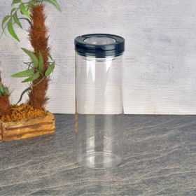 Tohana 800 ml Şeffaf Siyah Vakumlu Cam Kavanoz