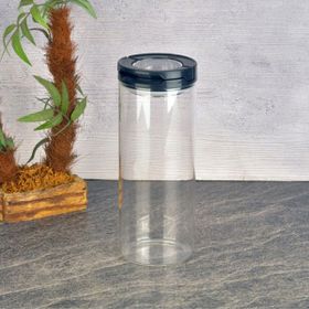 Tohana 800 ml Şeffaf Siyah Vakumlu Cam Kavanoz