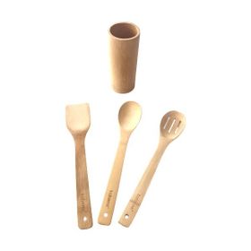 Tohana Bambu 4 Parça Bambu Altlıklı Kaşık Seti