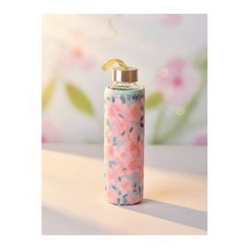 Tohana H2O 500 ml Gül Desen Kılıflı Cam Matara