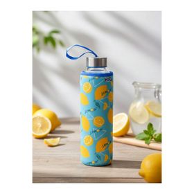 Tohana H2O 500 ml Limon Desen Kılıflı Cam Matara