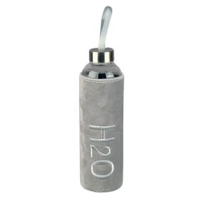 Tohana H2O Gri Peluş Kılıflı Cam Matara