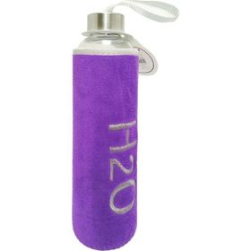 Tohana Peluş Kılıflı 600 ml Mor Cam Matara