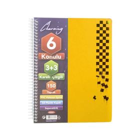 Tokaç A4 3 Kareli 3 Çizgili 150 Yaprak Sarı Ayraçlı Defter