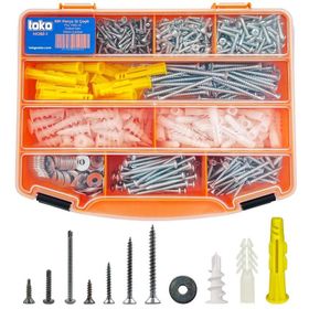Toko Hobi-1 891 Parça 12 Çeşit Organizer Takım Çantalı Pul Vida ve Dübel Seti