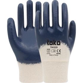 Toko TKG25 No: 10 Lacivert Pamuk Nitril Eldiven