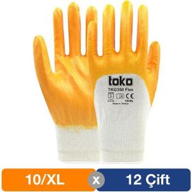 Toko TKG350 Flex Sarı Pamuk Nitril No: 10/xl 12'li Paket Eldiven
