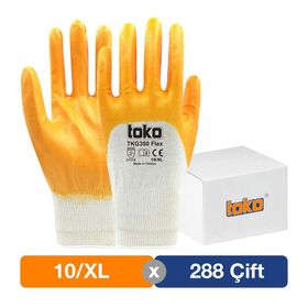 Toko TKG350 Flex Sarı Pamuk No: 10/xl - 288'li Paket Nitril Eldiven