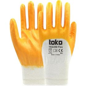 Toko TKG350 No: 9 Flex Sarı Pamuk Nitril Eldiven