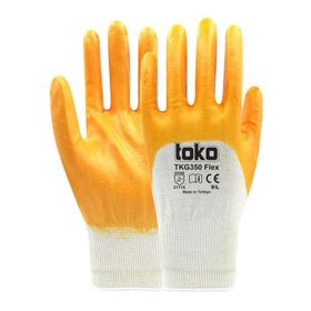 Toko TKG350 No: 9 Flex Sarı Pamuk Nitril Eldiven