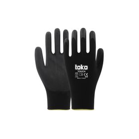 Toko TOUCH No: 8 Siyah Poliüretan Kaplı Polyester Örme Eldiven