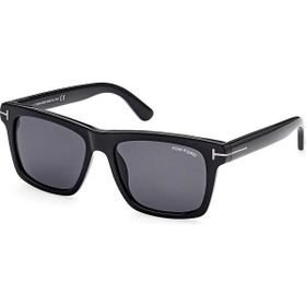 Tom Ford FT906N 01A 58 Buckley Unisex Kare Siyah Kemik Güneş Gözlüğü