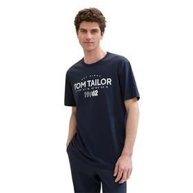 Tom Tailor 10302 Basic Logo Baskılı Koyu Mavi Erkek T-shirt