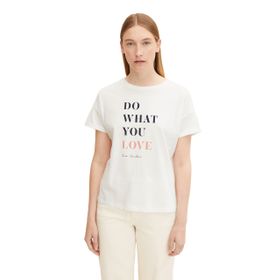 Tom Tailor 10315 Whisper White Yazılı Kadın T-shirt