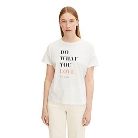Tom Tailor 10315 Whisper White Yazılı Kadın T-shirt