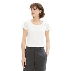 Tom Tailor 10315 Whisper White Yazılı Kadın T-shirt