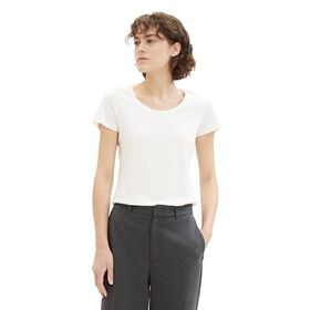 Tom Tailor 10315 Whisper White Yazılı Kadın T-shirt