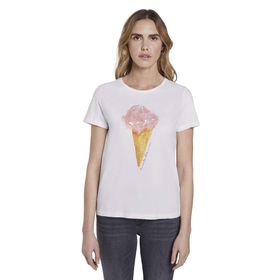 Tom Tailor 10332 Açık Beyaz Kadın T-Shirt