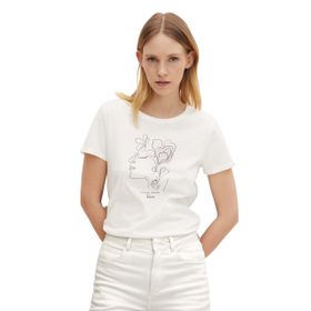 Tom Tailor 10332 Açık Beyaz Kadın T-Shirt