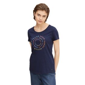 Tom Tailor 10360 Mavi Baskılı Kadın T-Shirt