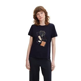 Tom Tailor 10360 Mavi Baskılı Kadın T-Shirt