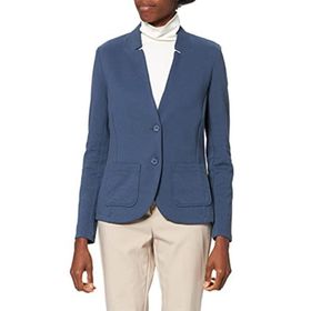 Tom Tailor 10360 Mavi Real Navy Blue Kadın Dokulu Ottoman Blazer