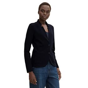 Tom Tailor 10360 Mavi Real Navy Blue Kadın Dokulu Ottoman Blazer