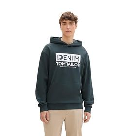 Tom Tailor 10362 Koyu Yeşil Erkek Baskılı Kapüşonlu Sweatshirt