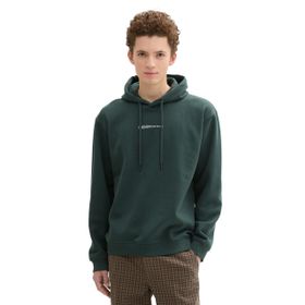 Tom Tailor 10362 Koyu Yeşil Erkek Baskılı Kapüşonlu Sweatshirt