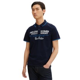 Tom Tailor 10668 Baskılı Pike Polo Gök Mavisi T-shirt