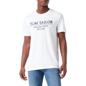 Tom Tailor 11186 Beyaz Beyaz Beyaz Logo Baskılı Erkek T-shirt