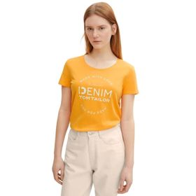 Tom Tailor 11188 Turuncu Bliss Denim Logo Baskılı Kadın T-shirt