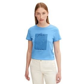 Tom Tailor 15497 Deniz Mavisi Baskılı Kadın T-Shirt