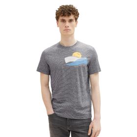 Tom Tailor 21186 Lacivert İnce Çizgili Erkek T-shirt