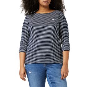 Tom Tailor 26033 Navy White Small Stripe Kadın Çizgili T-shirt