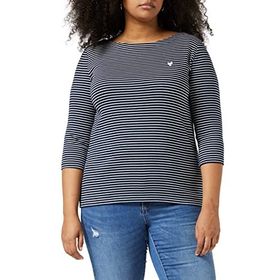 Tom Tailor 26033 Navy White Small Stripe Kadın Çizgili T-shirt