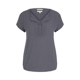Tom Tailor 26428 Lacivert Geometrik Tasarım Kadın Bluzu