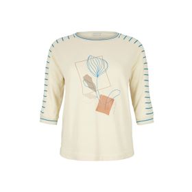 Tom Tailor 28130 Yumuşak Tereyağı Kremi Baskılı Kadın T-Shirt