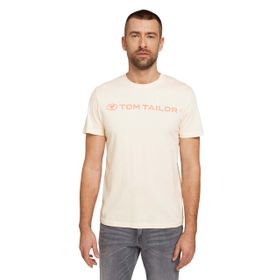 Tom Tailor 28130 Yumuşak Tereyağı Kremi Logo Baskılı Erkek T-shirt